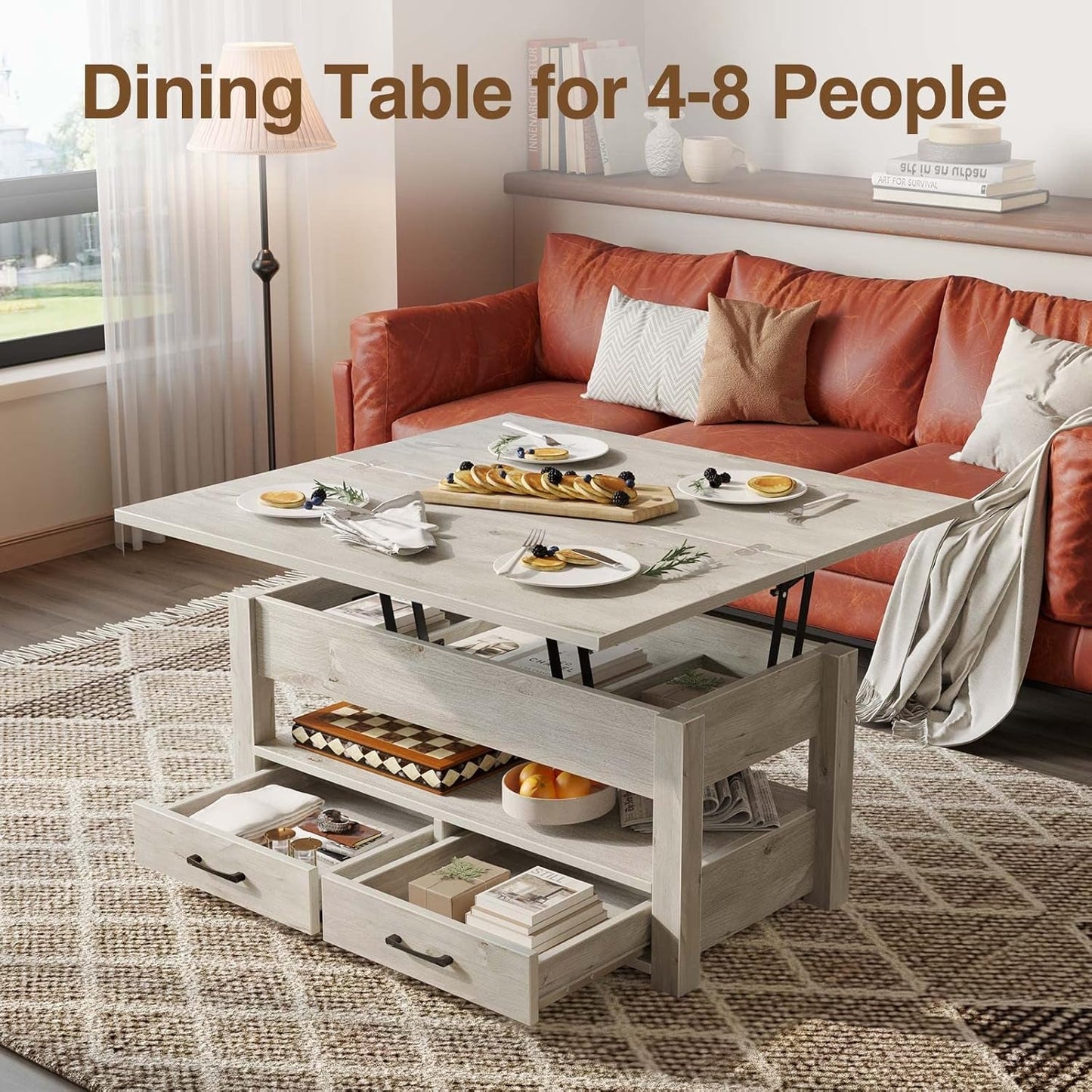 Coffee Table Lift Top, Multi-Function Dining and Storage