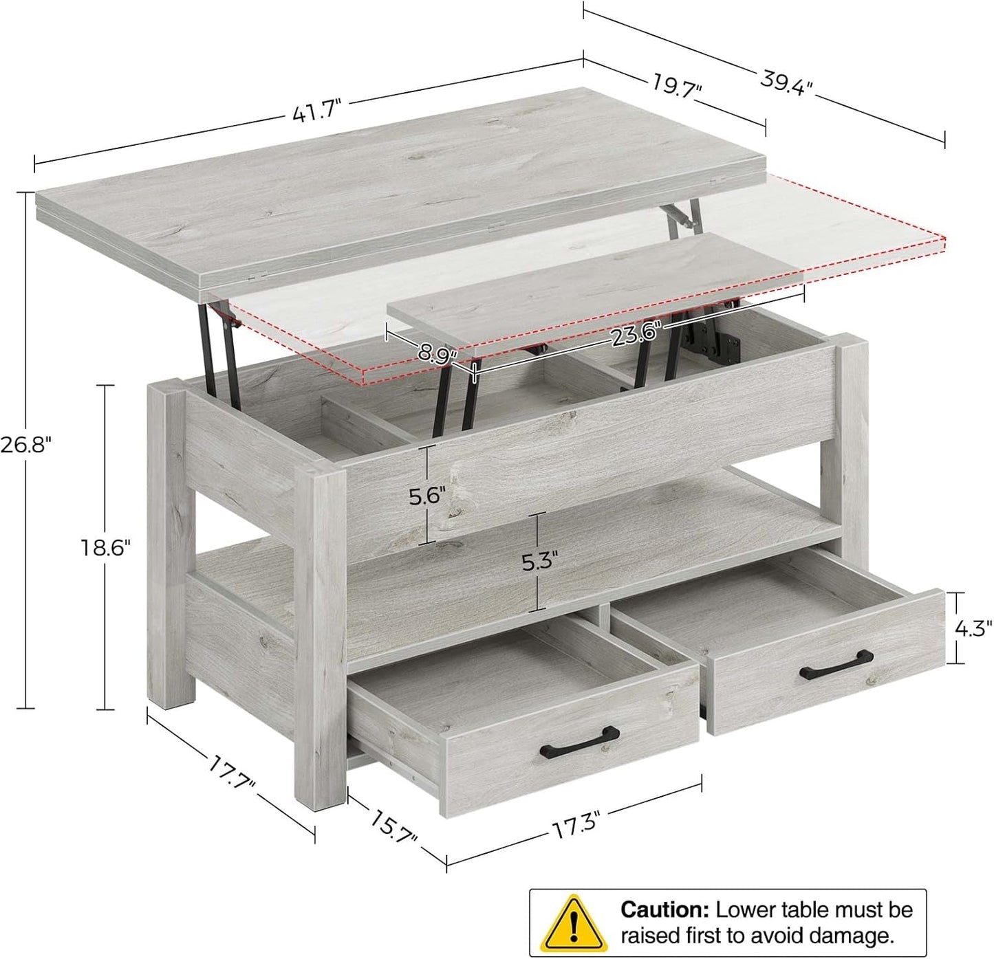 Coffee Table Lift Top, Multi-Function Dining and Storage