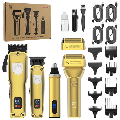 Professional Hair Clipper Set for Barber Men's Oil Head Carving