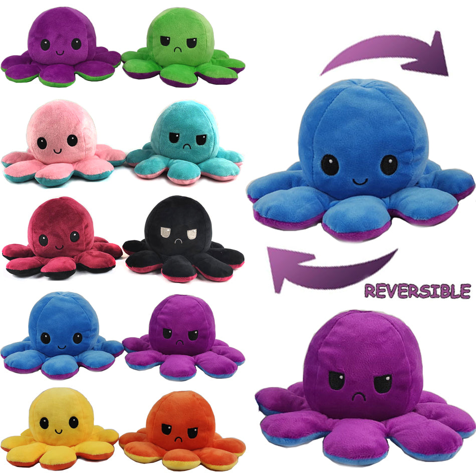 Reversible Flip Octopus Stuffed Plush Doll Soft