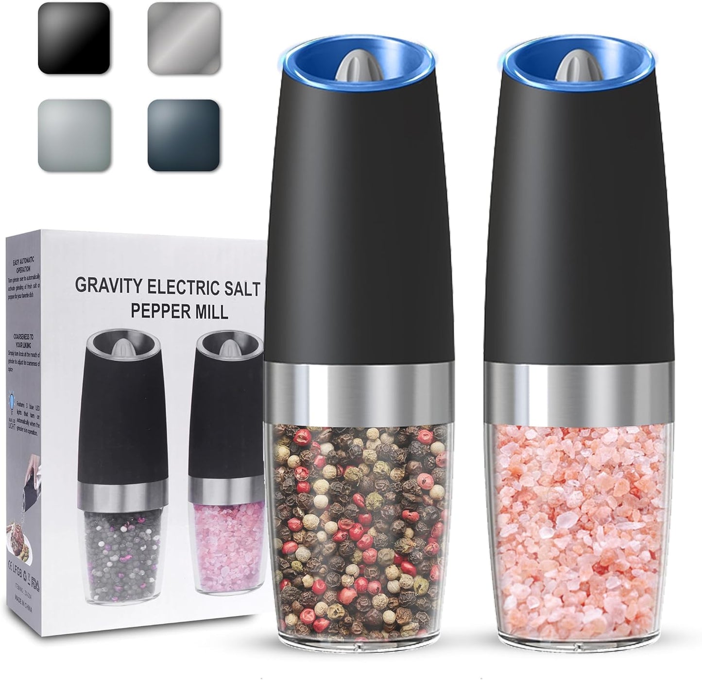 Gravity Electric Salt and Pepper Grinder set of 2